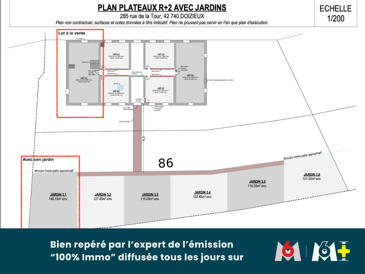 
                                                Vente
                                                 Plateau de 89 m² avec extérieur DOIZIEUX