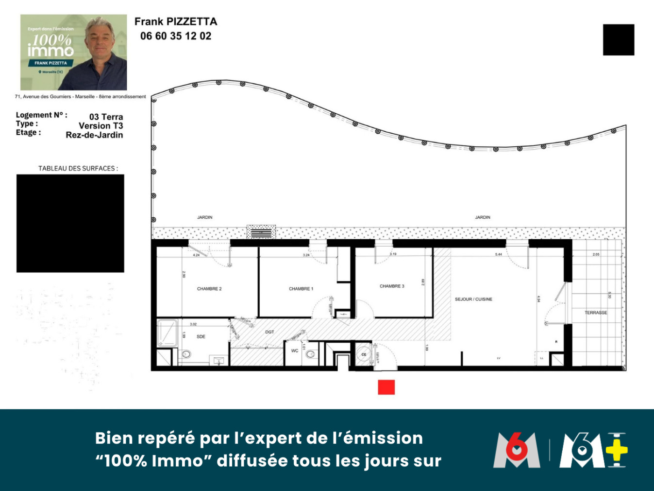 
                                                Vente
                                                 Programme neuf T3 Jardin Garage -  Marseille 8e