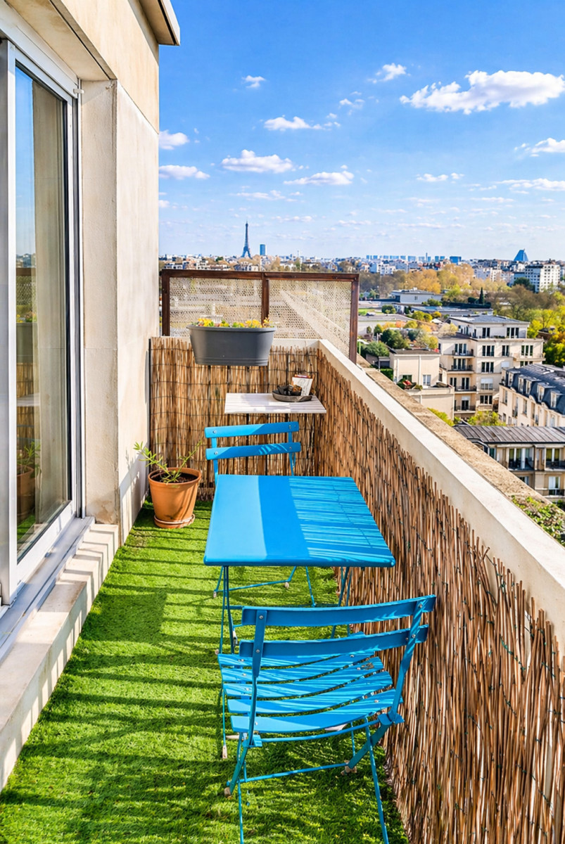 
                                                Vente
                                                 Puteaux Bellini – 3 pièces traversant de 64 m², dernier étage, balcon, parking, cave, vue Tour Eiffel
