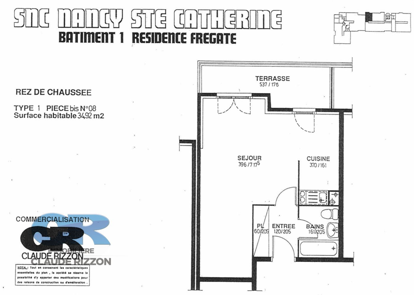 
                                                Vente
                                                 RIVES DE MEURTHE - F1bis à vendre