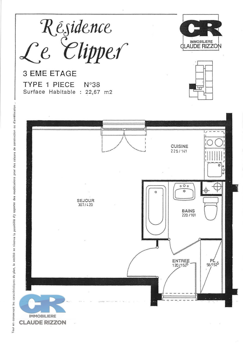 
                                                Vente
                                                 RIVES DE MEURTHE - Studio loué à vendre
