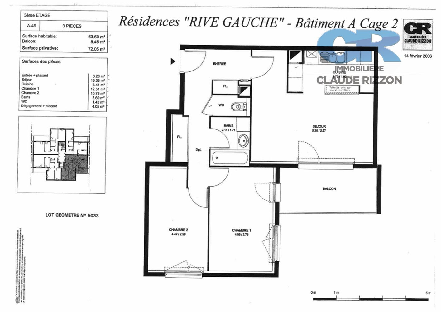 
                                                Vente
                                                 RUE DE VIC - 3 pièces à vendre