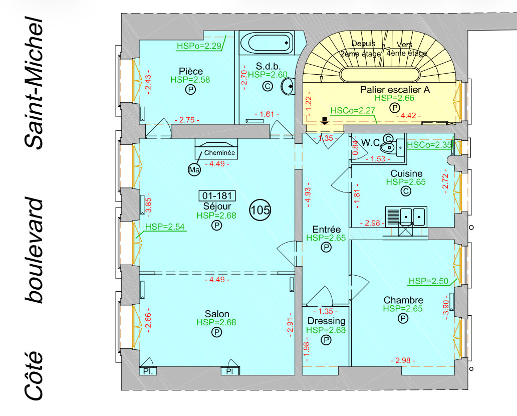 
                                                Vente
                                                 Saint-Michel - Appartement de 3 pièces traversant