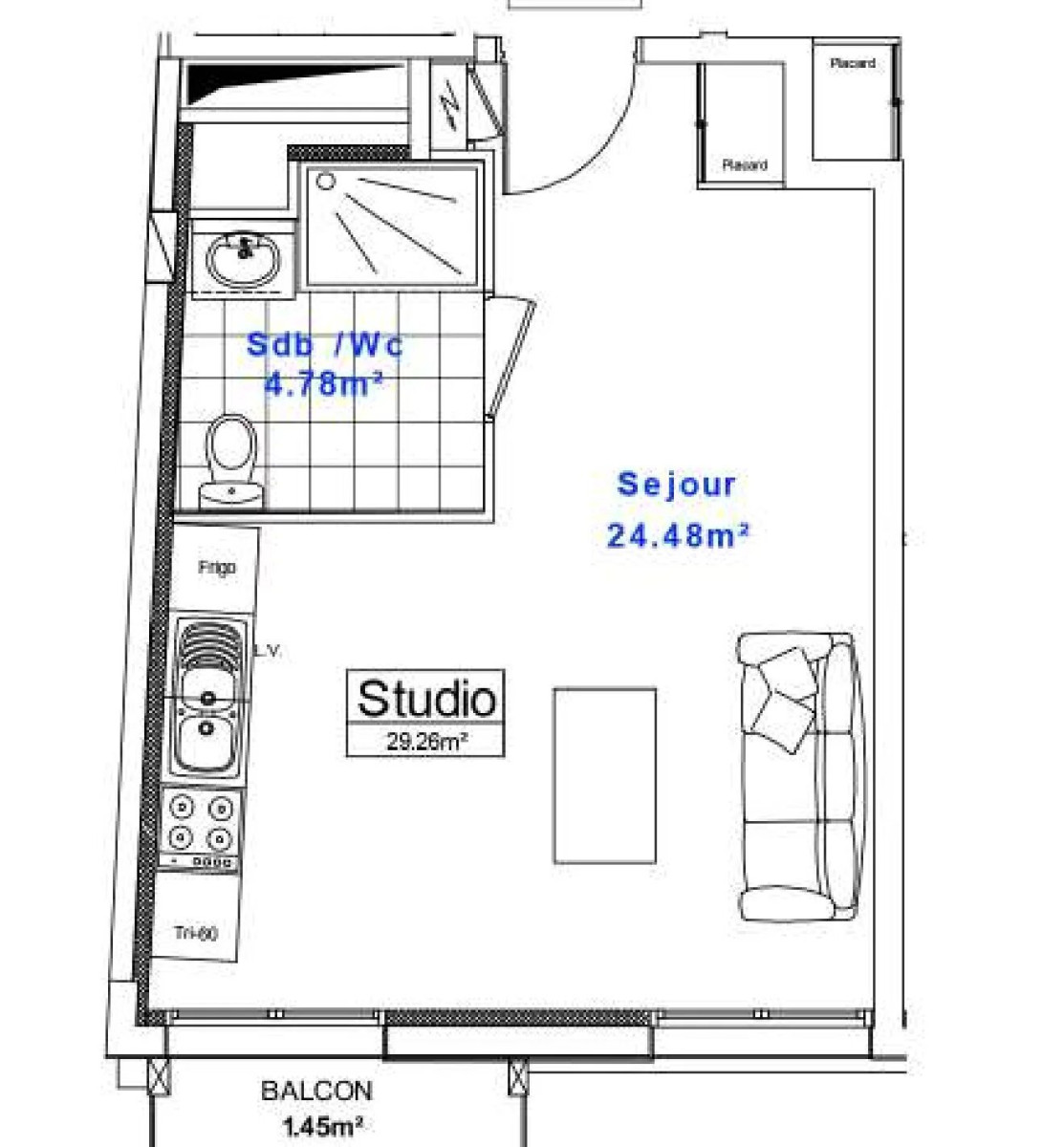 
                                                Vente
                                                 Studio de 29m2 à Issy les Moulineaux