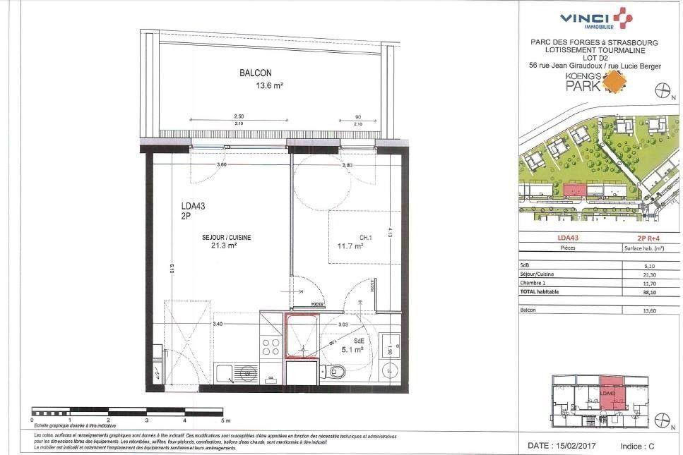 
                                                Location
                                                 Superbe 2P 38m2 avec terrasse à Strasbourg