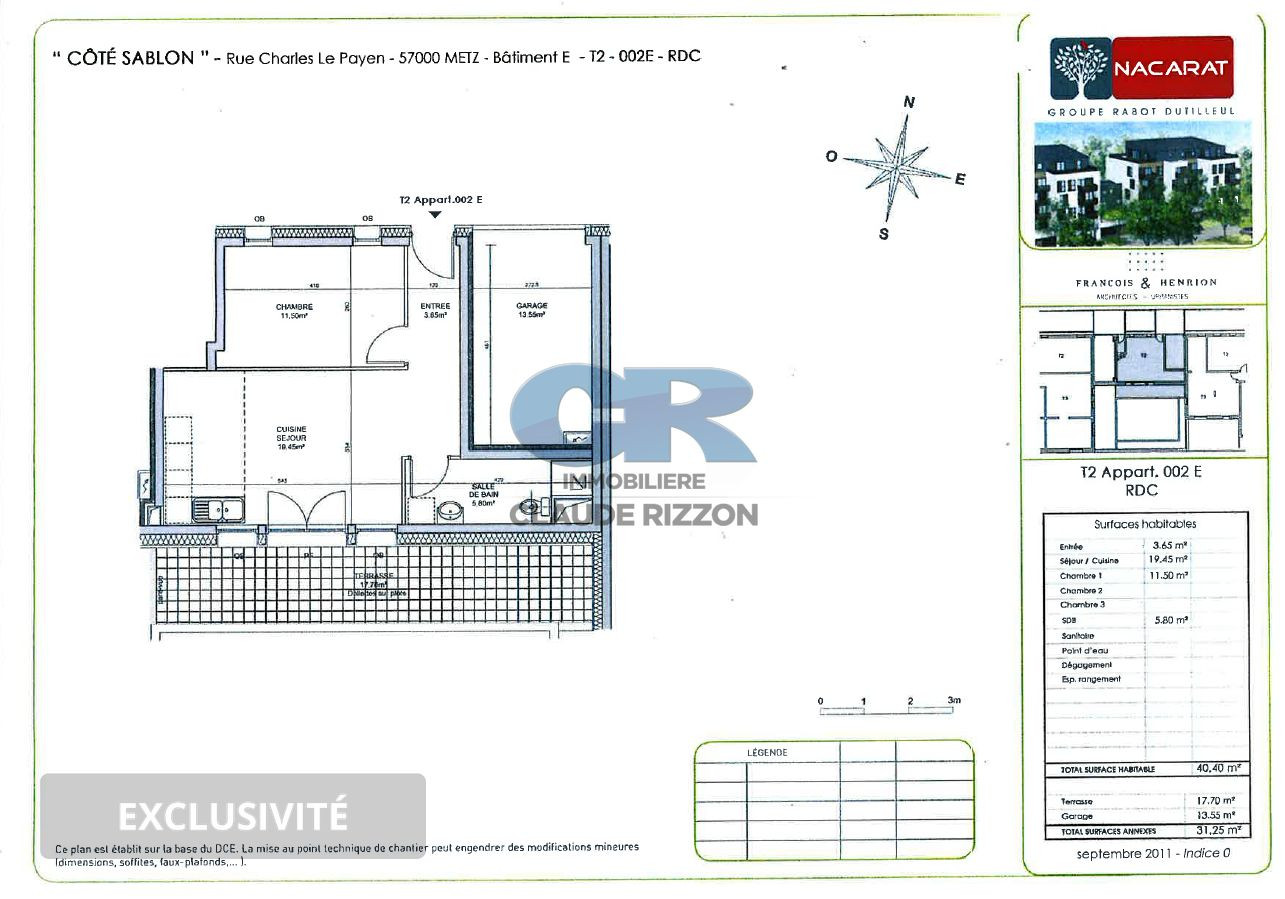 
                                                Vente
                                                 T2 METZ SABLON