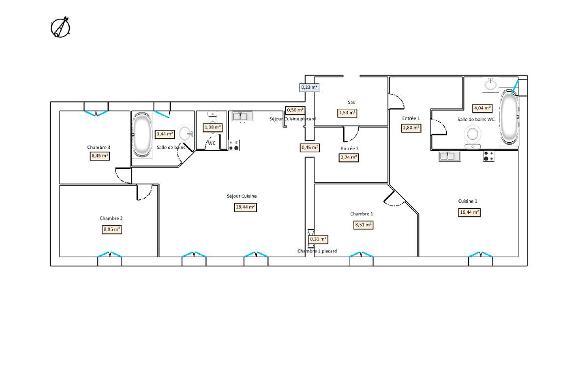 
                                                Vente
                                                 T5 de 89m² - immeuble classé avec vue Belledonne