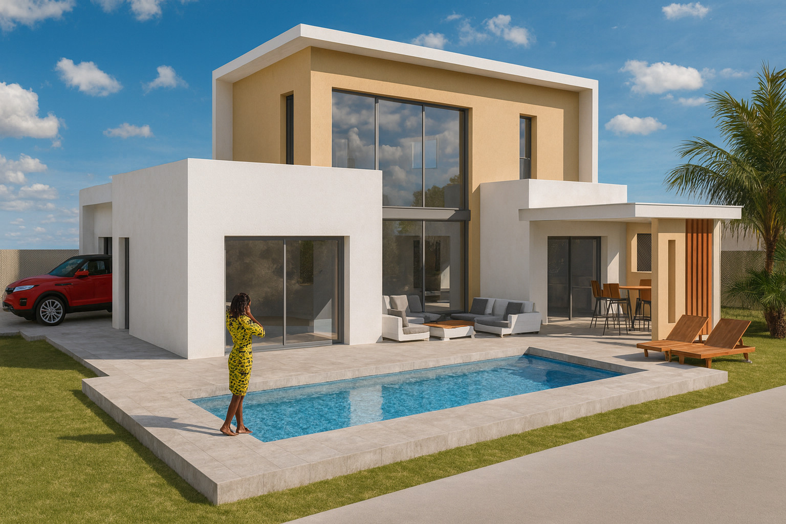 
                                                Vente
                                                 VILLA CONTEMPORAINE 130M2 + TERRAIN 4 FACES 529M2